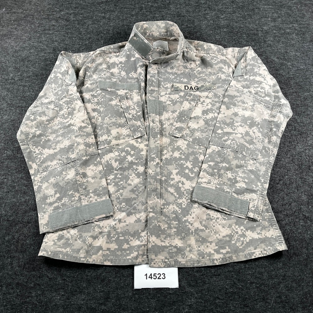 American Apparel ACU Coat Mens Medium Long Gray Camo Excellent Flame Resistant